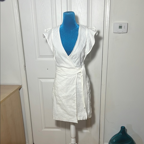 A.L.C. Linen Wrap Dress Women’s 4 Small - Picture 2 of 8